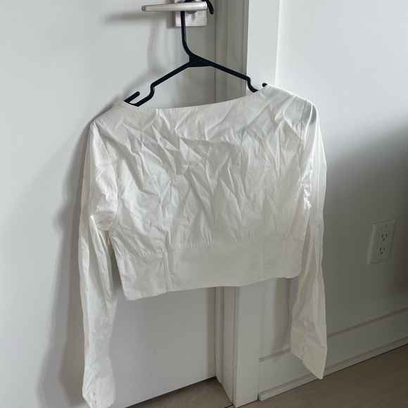 White Meshki long sleeve corset crop top - Picture 4 of 5